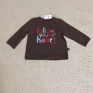 New Baby gap girl tee with “follow your heart”